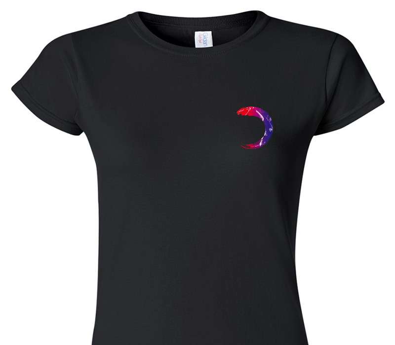 Custom Womens Soft Style 100% Cotton Black T-Shirt