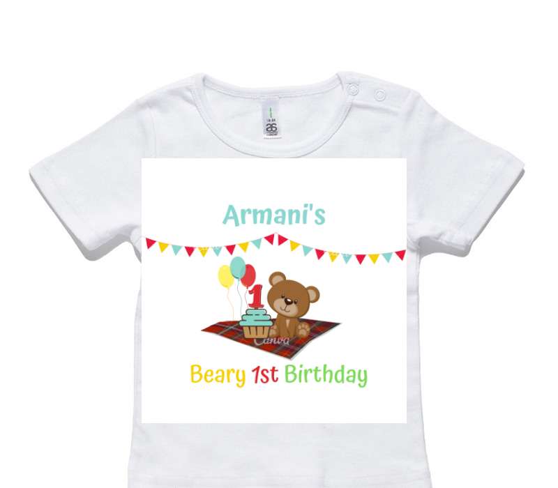 Custom AS Colour White Baby T-Shirt