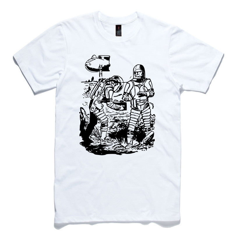 Deep Space White 100% Cotton T-Shirt
