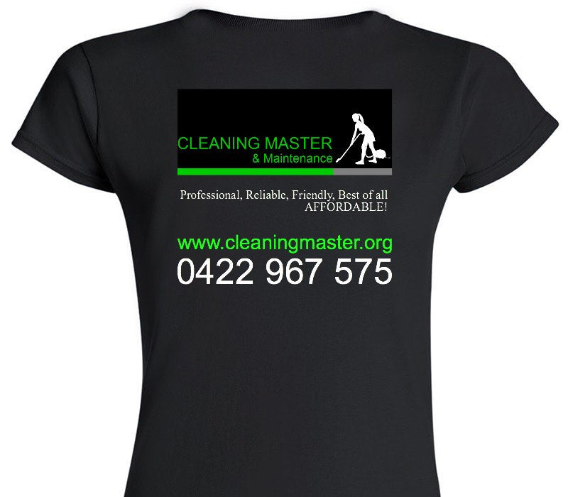 Custom Womens Soft Style 100% Cotton Black T-Shirt