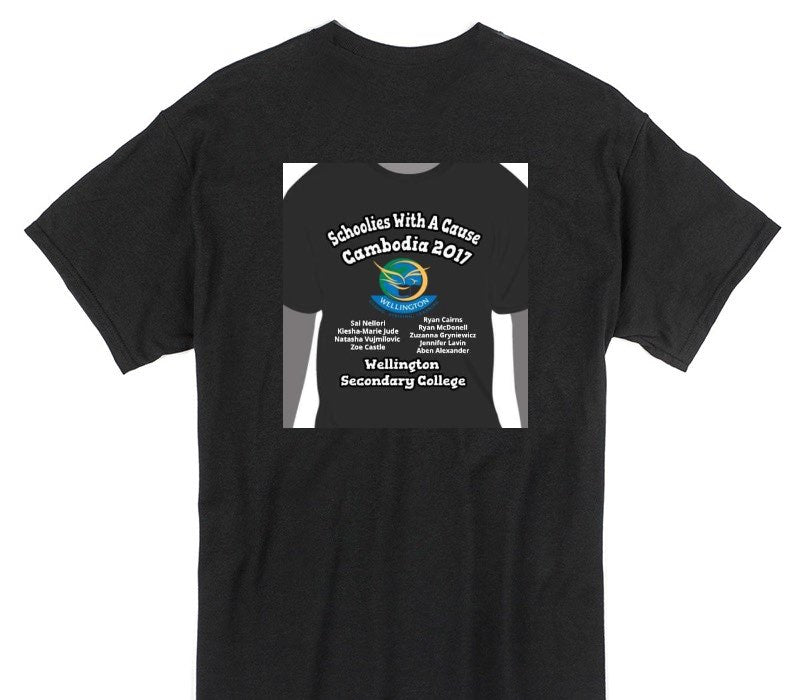 Custom Gildan 100% Cotton Black T-Shirt