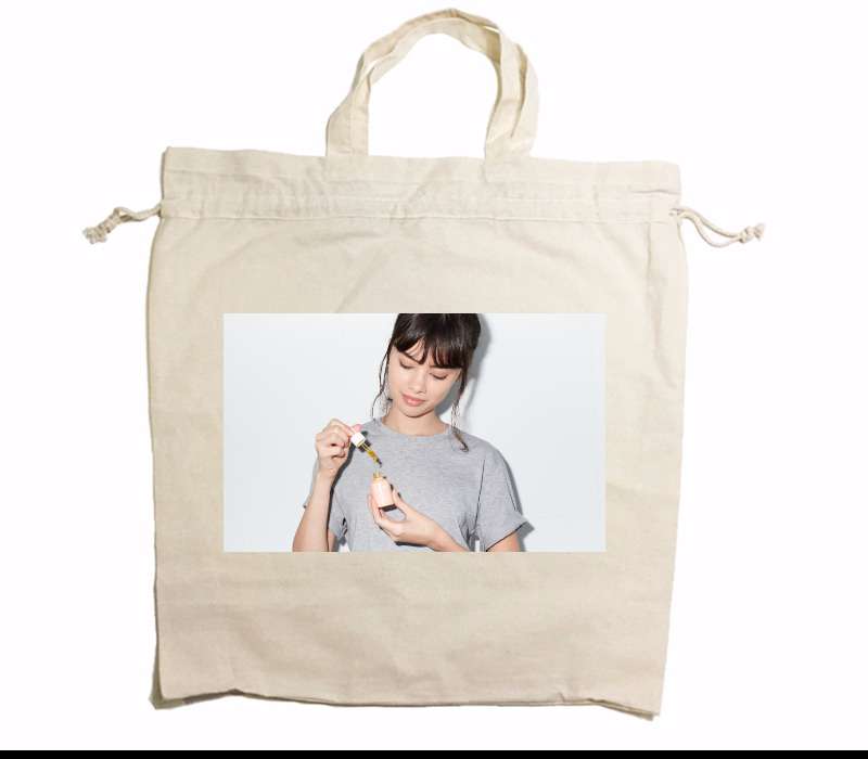 Custom Drawstring Tote Bag Cotton Calico