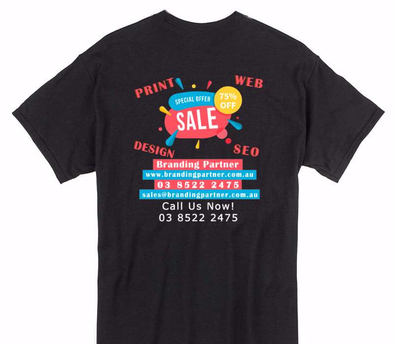 Custom Gildan 100% Cotton Black T-Shirt