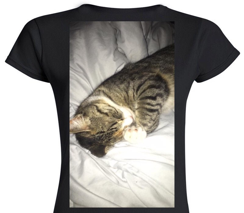 Custom Womens Soft Style 100% Cotton Black T-Shirt