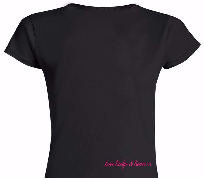 Custom Womens Soft Style 100% Cotton Black T-Shirt