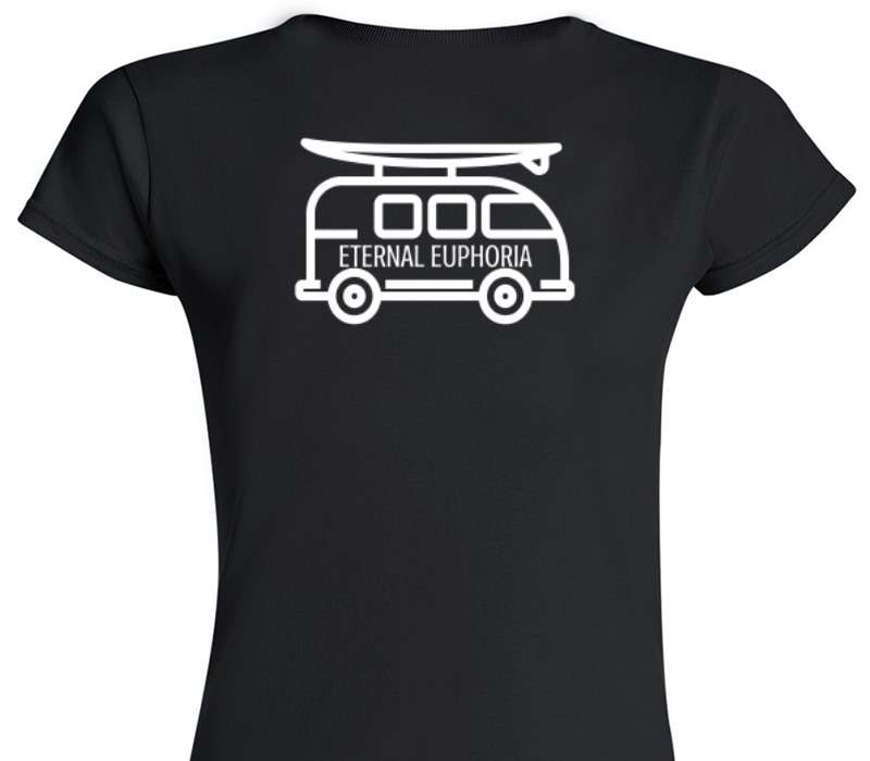 Custom Womens Soft Style 100% Cotton Black T-Shirt