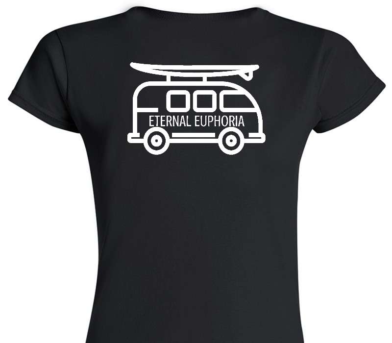 Custom Womens Soft Style 100% Cotton Black T-Shirt