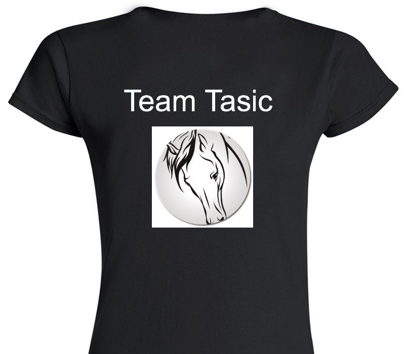 Custom Womens Soft Style 100% Cotton Black T-Shirt