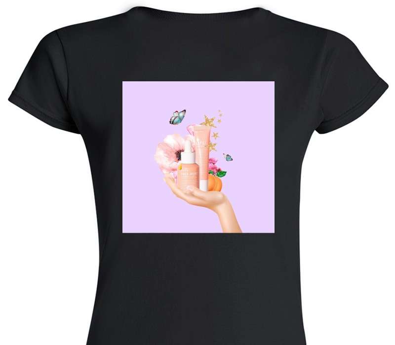 Custom Womens Soft Style 100% Cotton Black T-Shirt