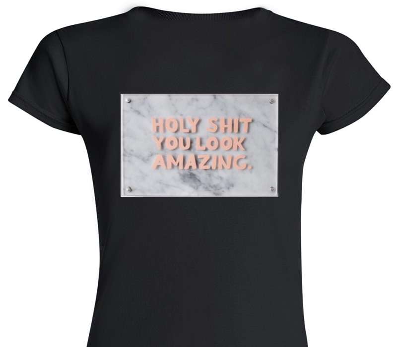 Custom Womens Soft Style 100% Cotton Black T-Shirt