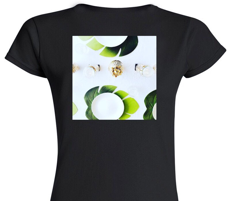Custom Womens Soft Style 100% Cotton Black T-Shirt
