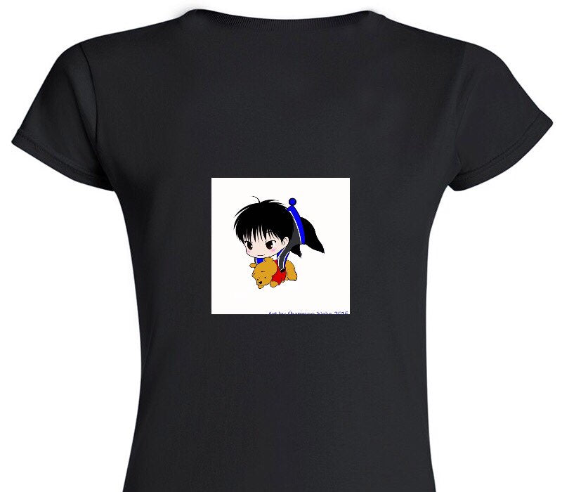 Custom Womens Soft Style 100% Cotton Black T-Shirt