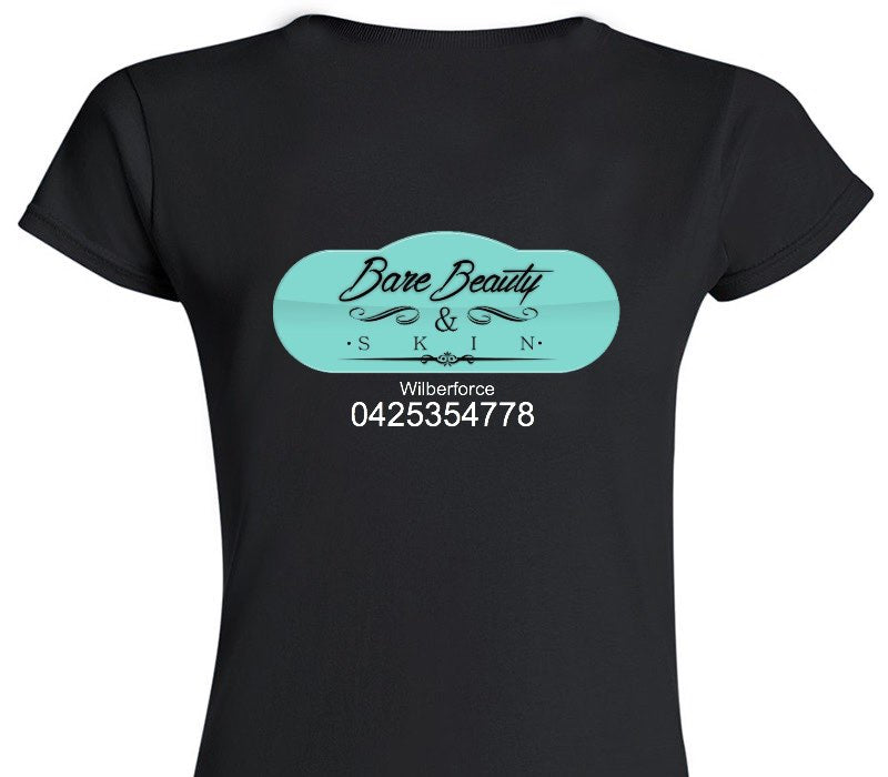 Custom Womens Soft Style 100% Cotton Black T-Shirt