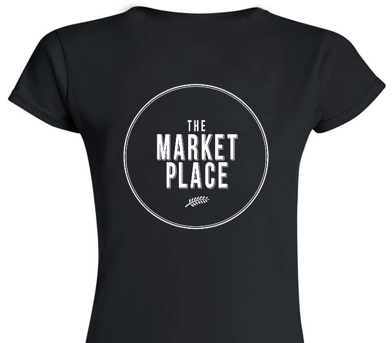 Custom Womens Soft Style 100% Cotton Black T-Shirt