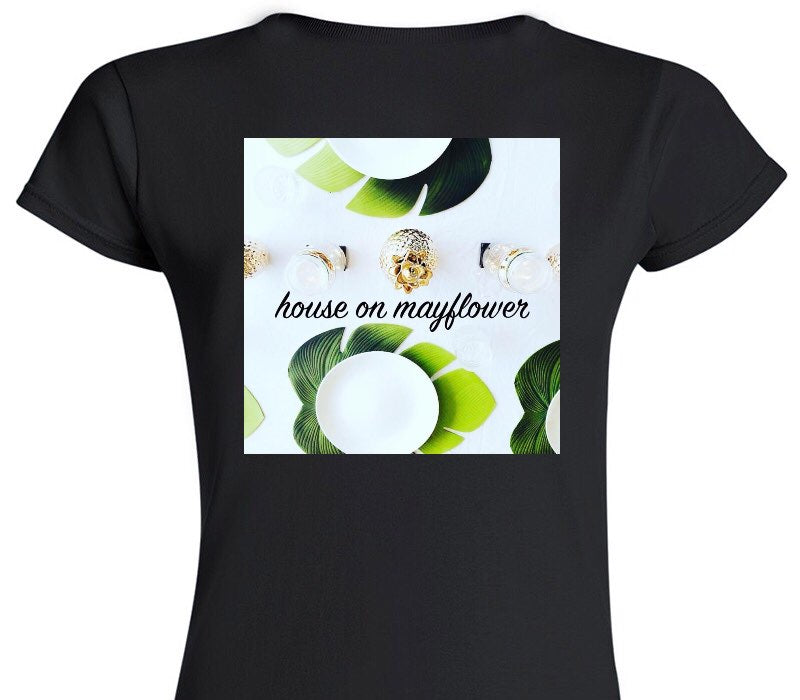 Custom Womens Soft Style 100% Cotton Black T-Shirt