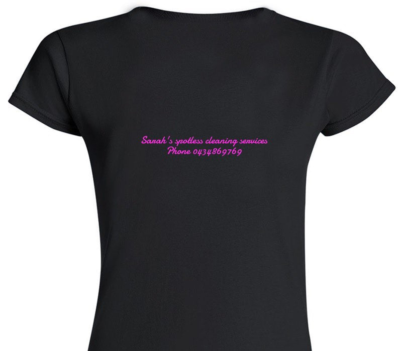 Custom Womens Soft Style 100% Cotton Black T-Shirt