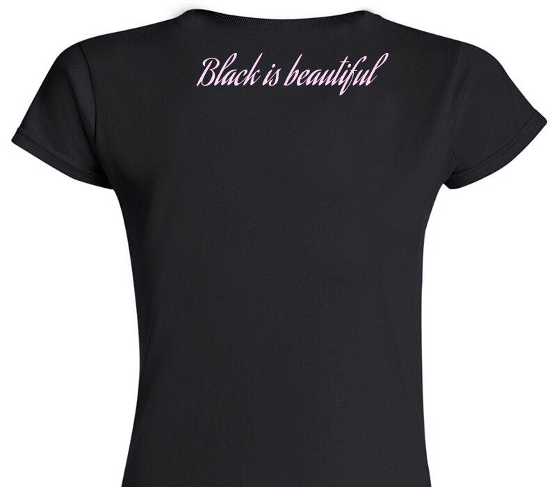 Custom Womens Soft Style 100% Cotton Black T-Shirt
