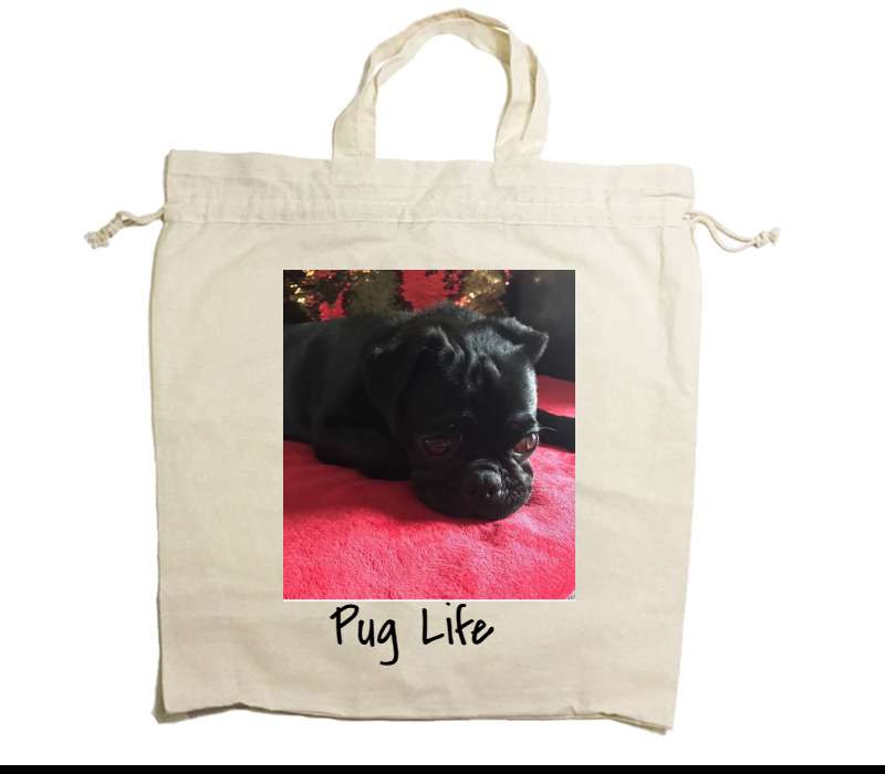 Custom Drawstring Tote Bag Cotton Calico