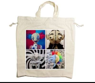 Custom Drawstring Tote Bag Cotton Calico