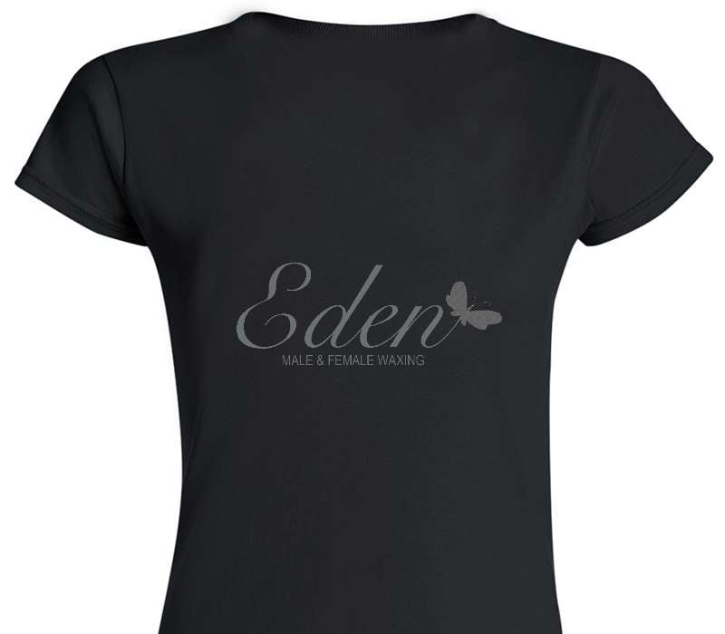 Custom Womens Soft Style 100% Cotton Black T-Shirt