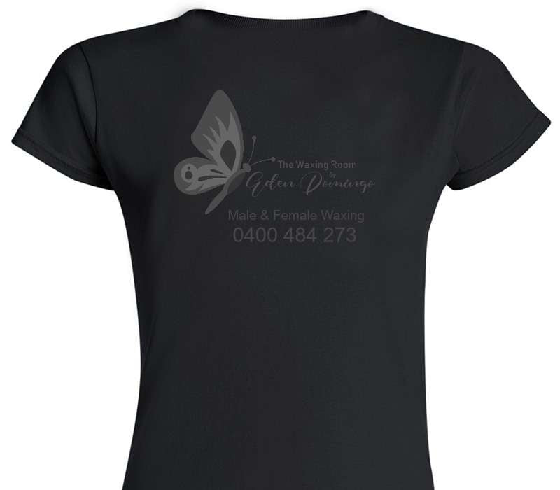 Custom Womens Soft Style 100% Cotton Black T-Shirt