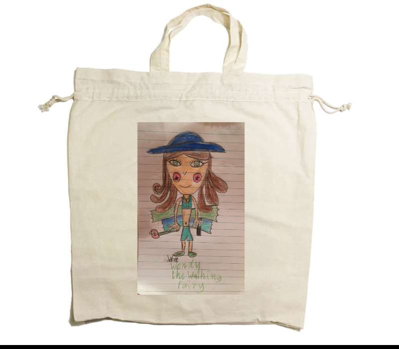 Custom Drawstring Tote Bag Cotton Calico