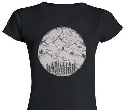 Custom Womens Soft Style 100% Cotton Black T-Shirt
