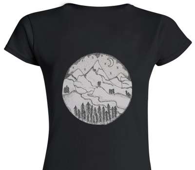 Custom Womens Soft Style 100% Cotton Black T-Shirt