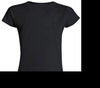 Custom Womens Soft Style 100% Cotton Black T-Shirt