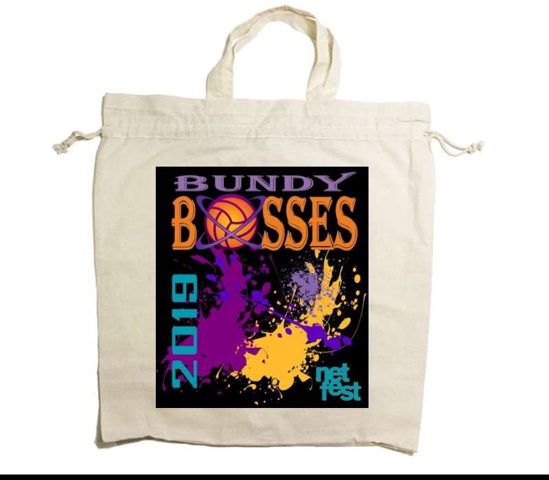 Custom Drawstring Tote Bag Cotton Calico