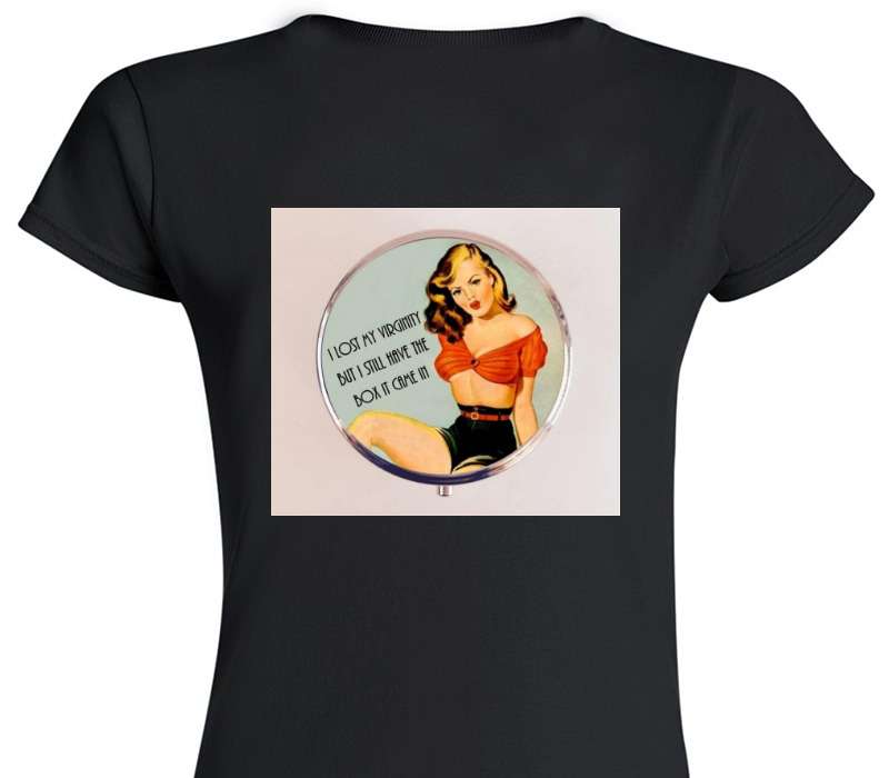 Custom Womens Soft Style 100% Cotton Black T-Shirt