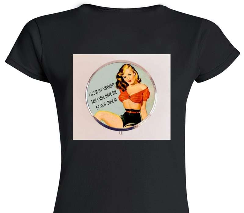 Custom Womens Soft Style 100% Cotton Black T-Shirt