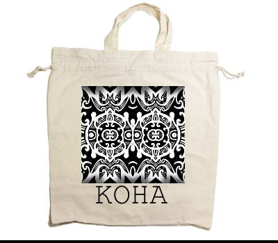 Custom Drawstring Tote Bag Cotton Calico