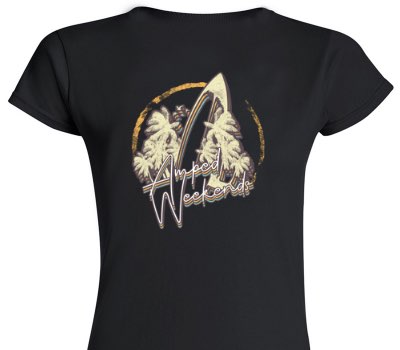 Custom Womens Soft Style 100% Cotton Black T-Shirt