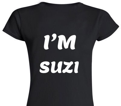 Custom Womens Soft Style 100% Cotton Black T-Shirt