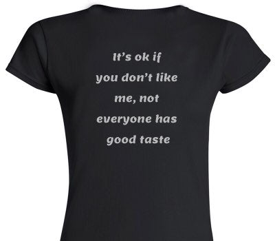 Custom Womens Soft Style 100% Cotton Black T-Shirt