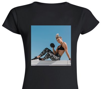 Custom Womens Soft Style 100% Cotton Black T-Shirt