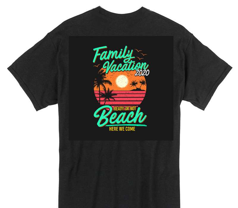 Custom Gildan 100% Cotton Black T-Shirt