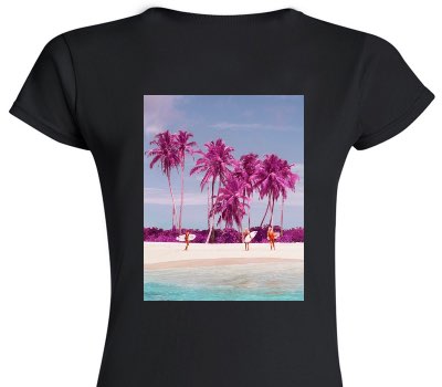Custom Womens Soft Style 100% Cotton Black T-Shirt