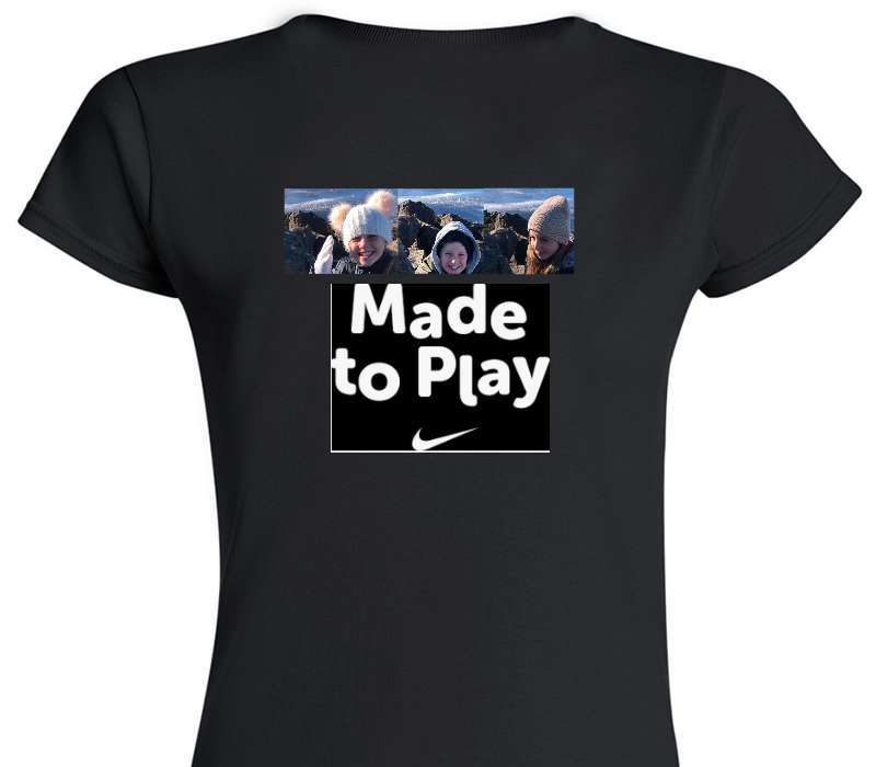 Custom Womens Soft Style 100% Cotton Black T-Shirt