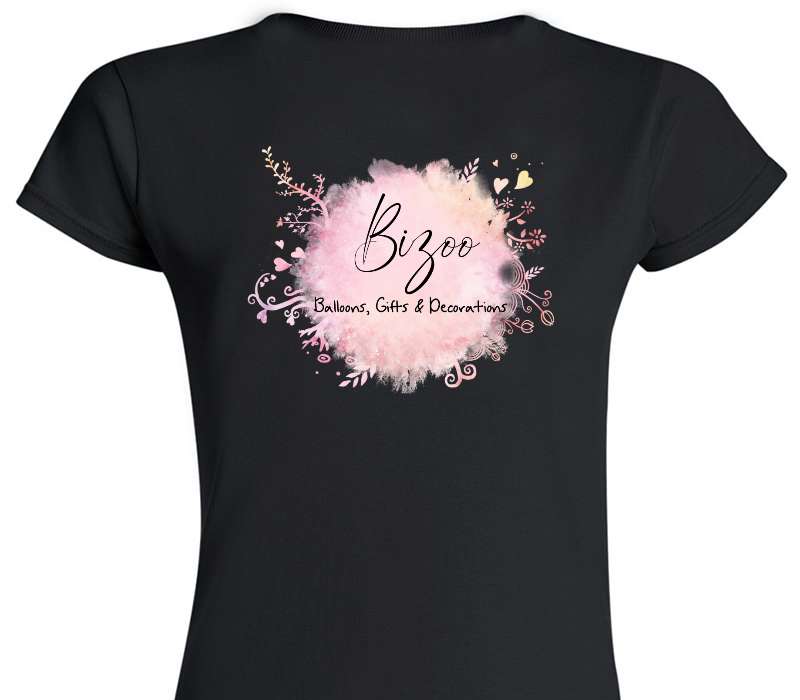 Custom Womens Soft Style 100% Cotton Black T-Shirt
