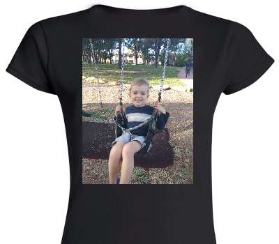 Custom Womens Soft Style 100% Cotton Black T-Shirt