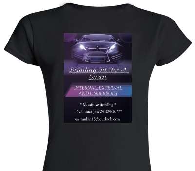 Custom Womens Soft Style 100% Cotton Black T-Shirt