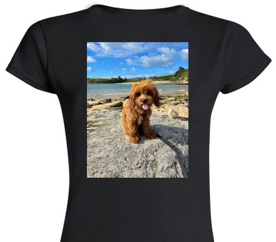 Custom Womens Soft Style 100% Cotton Black T-Shirt