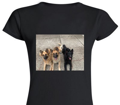 Custom Womens Soft Style 100% Cotton Black T-Shirt