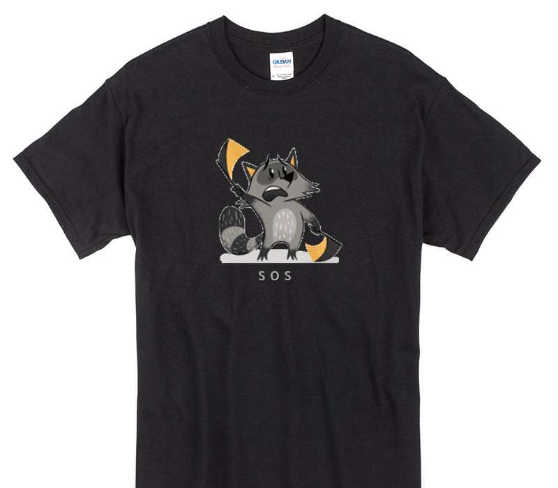 Custom Gildan 100% Cotton Black T-Shirt