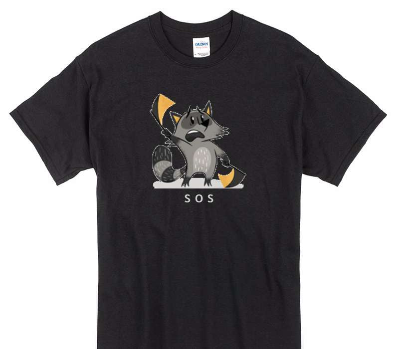Custom Gildan 100% Cotton Black T-Shirt