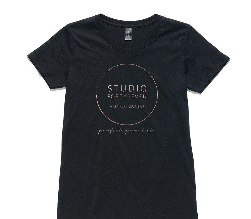 Custom Womens AS Colour 100% Cotton Black T-Shirt