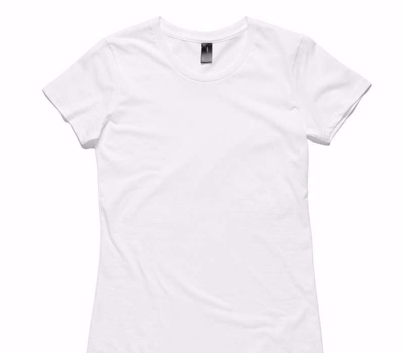 Custom Womens AS Colour 100% Cotton White T-Shirt