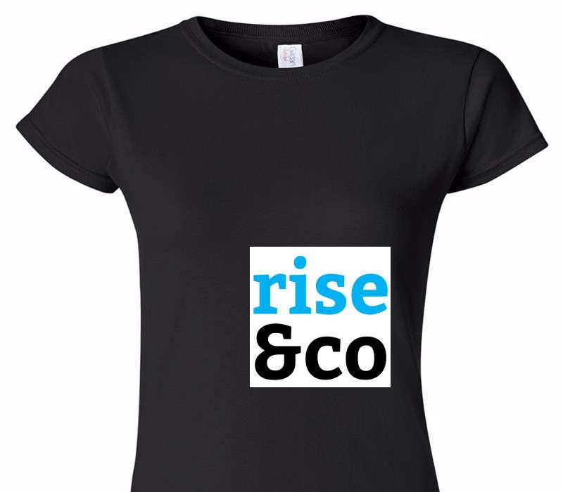 Custom Womens Soft Style 100% Cotton Black T-Shirt